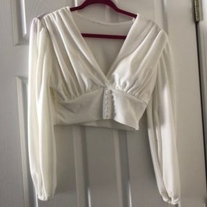 Velvet white top for sale. Worn once